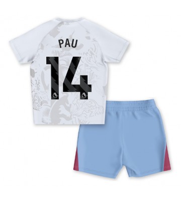 Aston Villa Pau Torres #14 Replika Babytøj Udebanesæt Børn 2023-24 Kortærmet (+ Korte bukser)